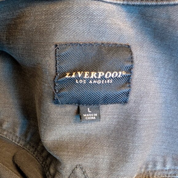 Liverpool Los Angeles, dark green stretch jean jacket. - Picture 3 of 4